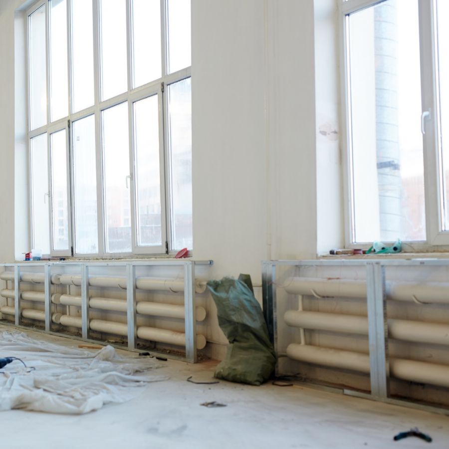 Commercial Renovations Of A Bright Open Space With Windows